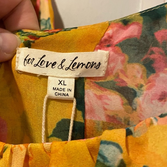 For Love & Lemons Nina mini dress in yellow floral - Picture 3 of 4